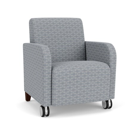 Lesro Siena Lounge Reception Guest Chair w/ Front Casters, 27 in W 29.5 in L 32.5 in H SN1101